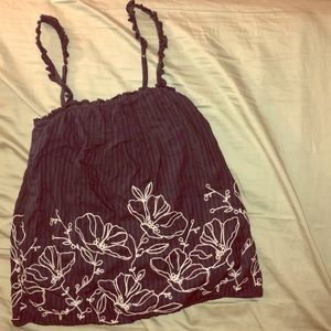 Blue flowy hollister tank